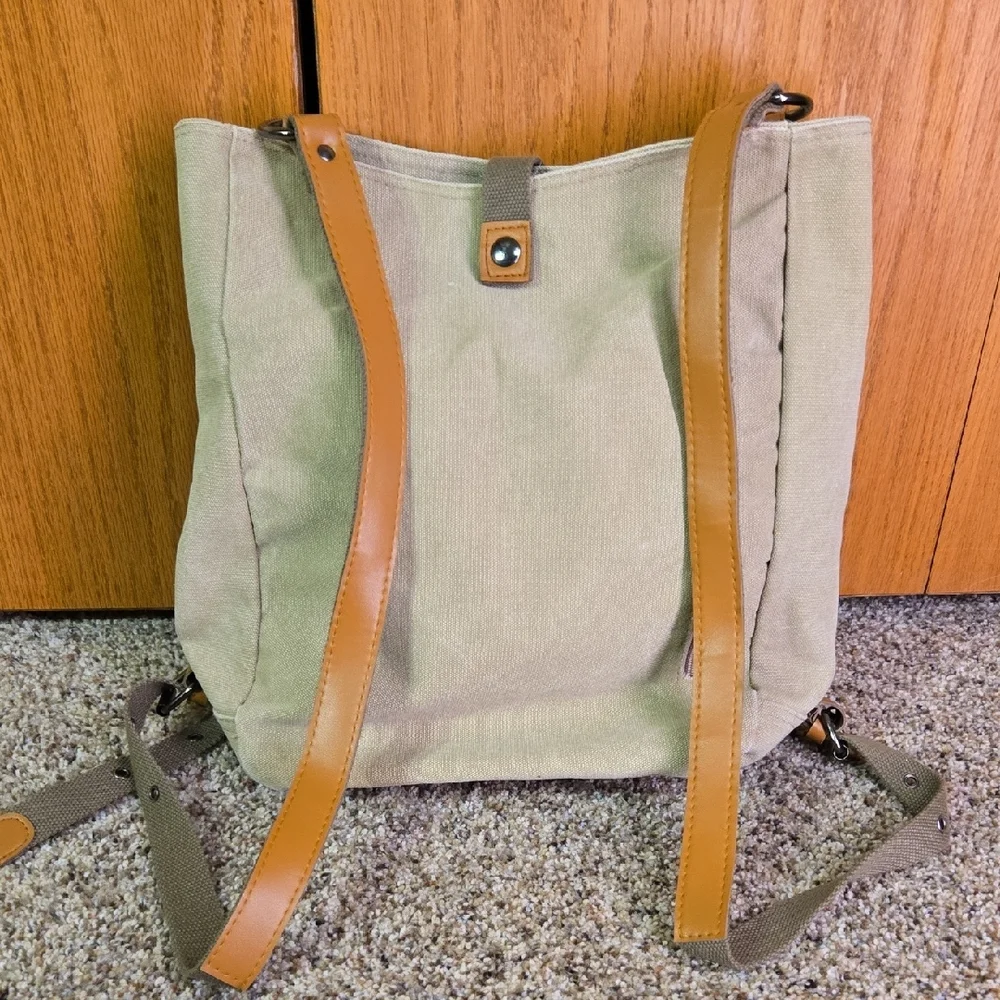 Fularishi Tan Canvas Backpack - Picture 3 of 13